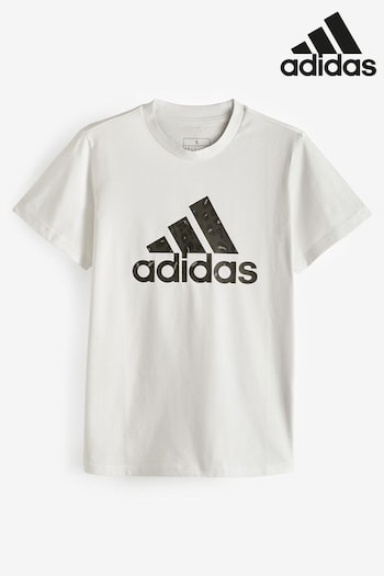 adidas White Sportswear Animal Print Graphic T-Shirt (778334) | £23