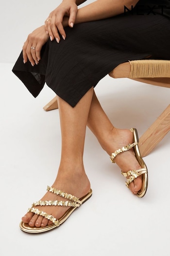 Gold Butterfly Strappy Mules (778413) | £38