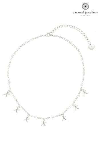Caramel Jewellery London Silver 'Kisses' Charm Delicate Necklace (779273) | £18