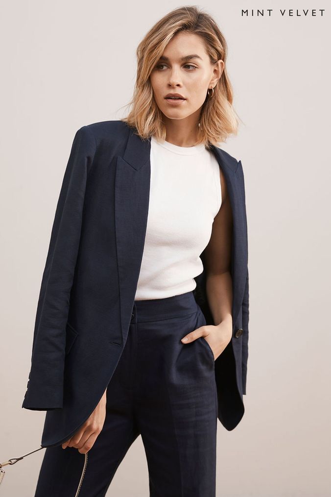 Mint velvet navy jacket store