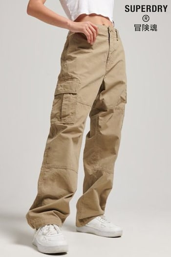 Superdry Nude Organic Cotton Baggy Cargo Trousers (779776) | £60