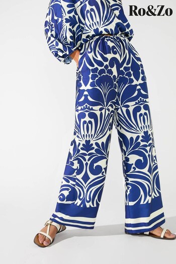 Ro&Zo Blue Paisley Print Trousers (780214) | £89