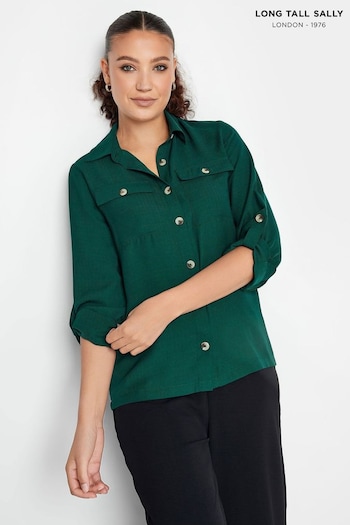 Long Tall Sally Green Long Sleeve Utility Shirt (780227) | £29