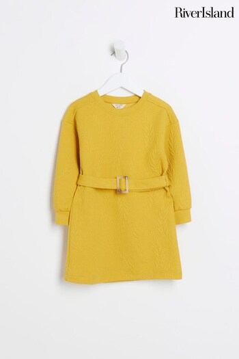River Island Yellow Girls Jacquard Cable Dress (780353) | £20