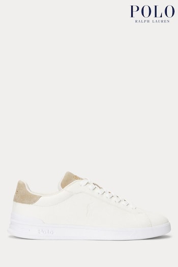Polo Ralph Lauren Cream Masters Court Leather Suede Trainers (780617) | £130