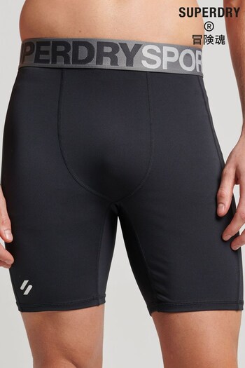 Superdry Black Sport Core Tight Shorts (780699) | £25