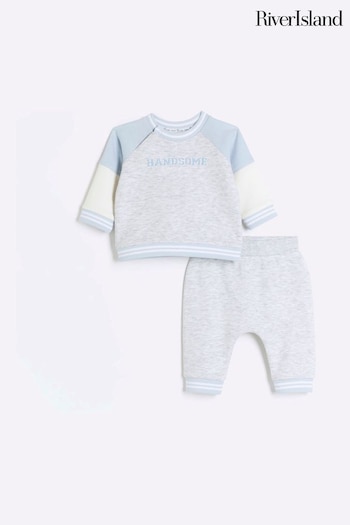 River Island Grey Baby Lagaci Colour Blocked Sweat Set (781347) | £24