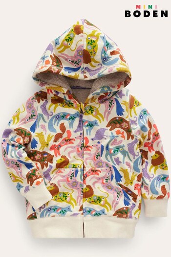 Boden Cream Shaggy Lined Hoodie (781395) | £34 - £39