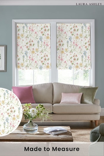 Laura Ashley Coral Pink Wild Meadow Made to Measure Roman Blinds (781435) | £84