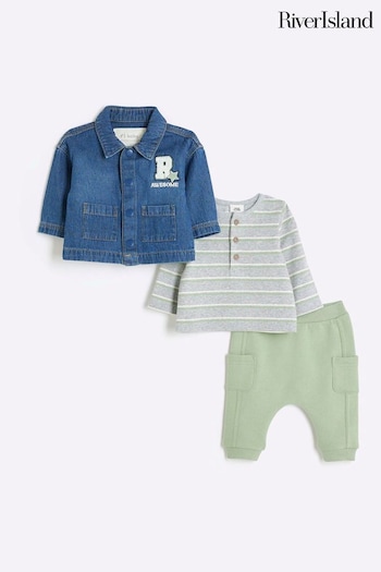 River Island Green Baby Med Jacket and Joggers Set (781440) | £35