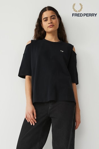 Fred Perry Womens Black Cut Out T-Shirt (781997) | £65
