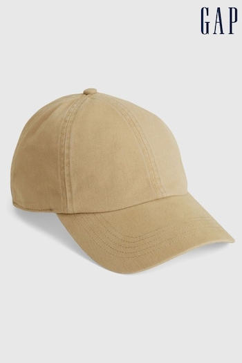 Gap Beige Organic Cotton Washed Baseball Hat (782111) | £15
