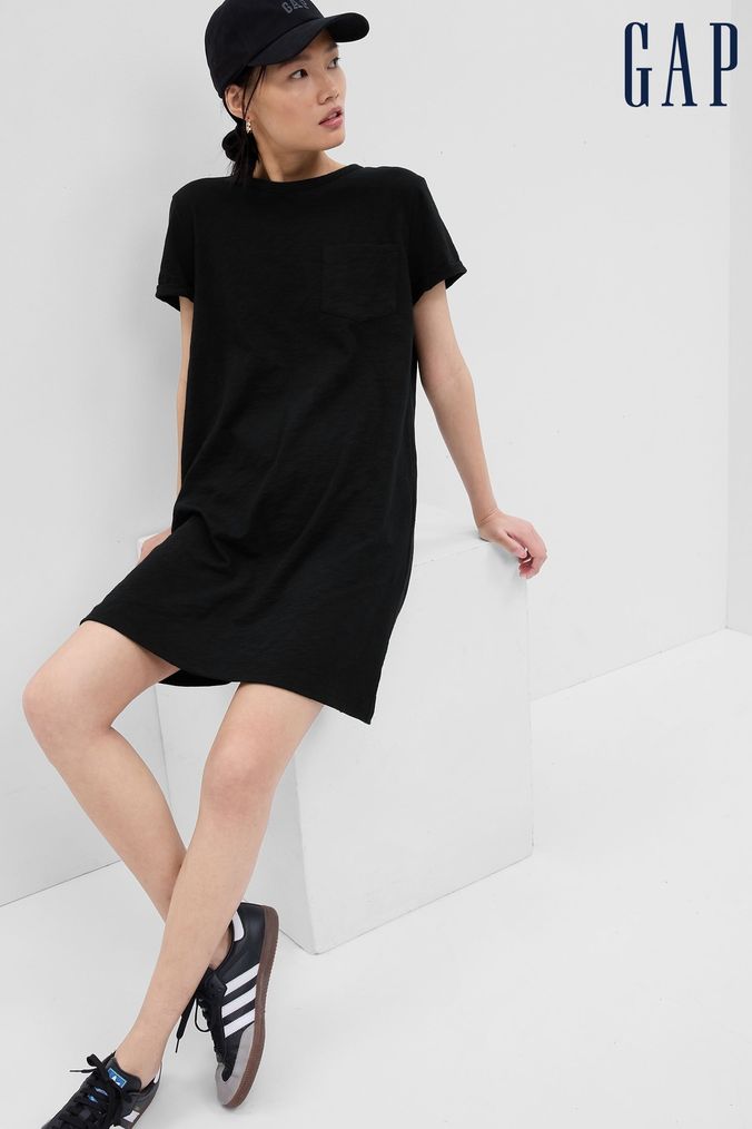 Gap black best sale t shirt dress