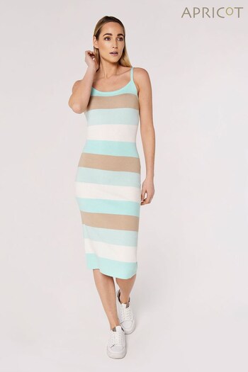 Apricot Blue & Stone Knitted Multistripe Bodycon Dress (782213) | £35