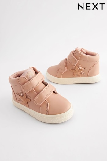 Pink Wide Fit (G) Star High Top Trainers (782552) | £22 - £24