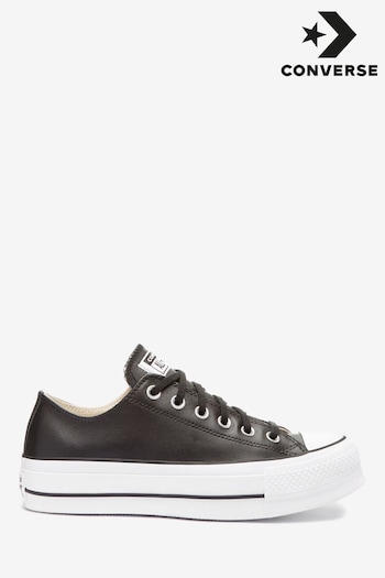 Converse Pablo Black Chuck Taylor All Star Leather Lift Platform Trainers (782676) | £85