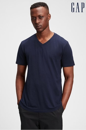 Gap Navy Cotton Classic V Neck Short Sleeve T-Shirt (782747) | £10