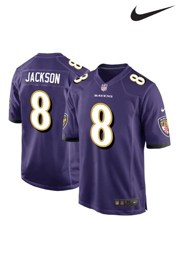 Nike Purple NFL Baltimore Ravens Home Game Jersey - Lamar Jackson (782838) | £80