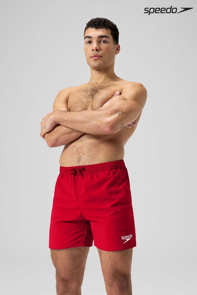 Mens red hot sale swim shorts