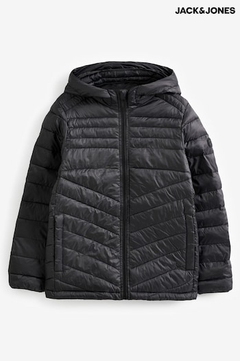 JACK & JONES Black Padded Quilted Hooded Gilet (783030) | £36