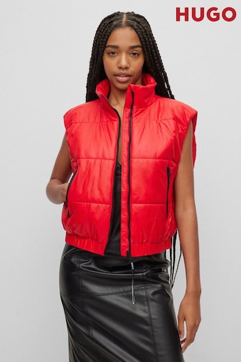 HUGO Recycled-Material Cropped Gilet with Water-Repellent Finish (783320) | £179