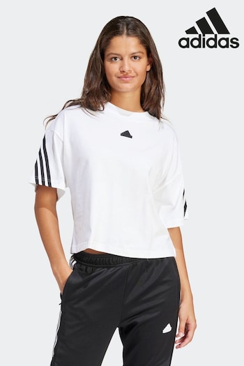 adidas White aus Sportswear Future Icons 3-Stripes T-Shirt (783457) | £28