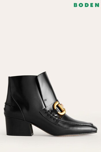 Boden Black Snaffle-Trim Ankle Boots (784011) | £150