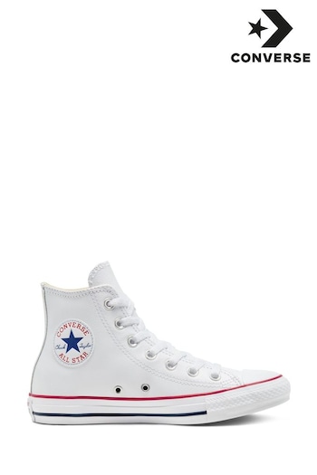 Converse M9697 White Leather High Trainers (784395) | £70
