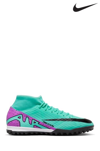 Nike Green Zoom Mercurial Superfly 9 Academy Turf Football Boots Olympus (785068) | £88