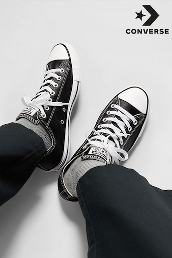 Converse Black Leather Ox Trainers (785542) | £65