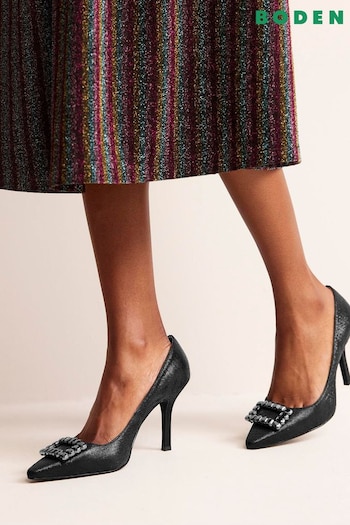 Boden Black Jewelled Heeled Court Shoes (785668) | £150