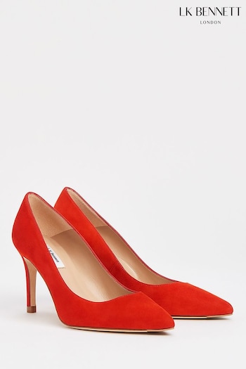 LK Bennett Red Floret Single Sole Pointed Stiletto Shoes (785749) | £249