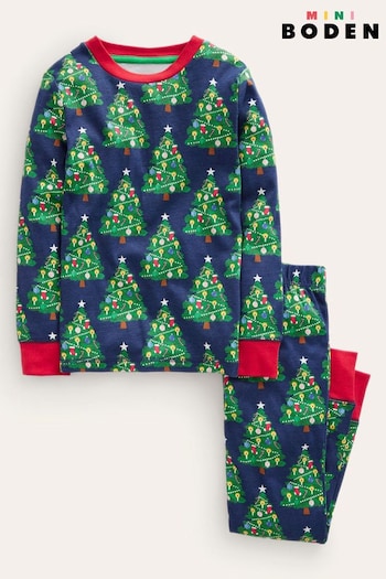 Boden Navy Blue Single Glow-In-The-Dark Christmas Pyjamas (785758) | £27 - £32