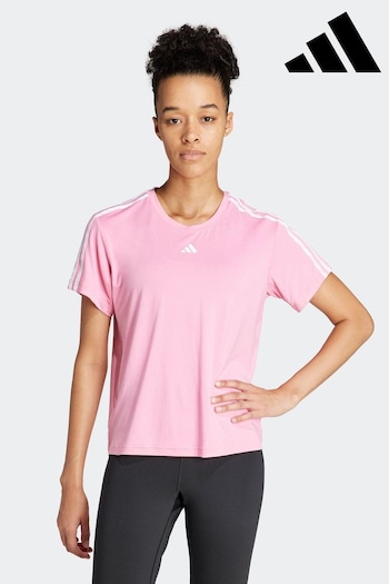 adidas Pink Aeroready Train Essentials 3-Stripes T-Shirt (785778) | £23
