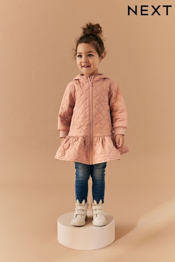 Camel Brown Shower Resistant Skirted Quilted Coat (3mths-7yrs) (785781) | £26 - £30
