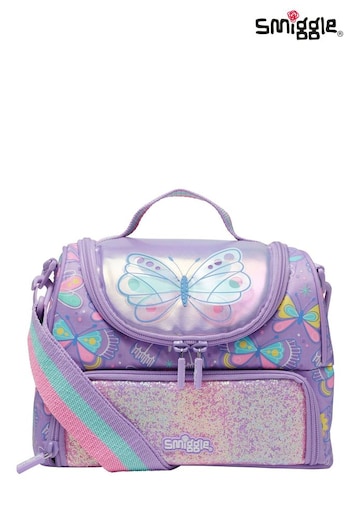 Smiggle Purple Flutter Double Decker Lunchbox With Strap (785863) | £22