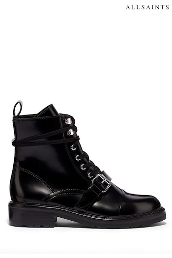 AllSaints Black Donita Ankle Calf Boots (785992) | £228