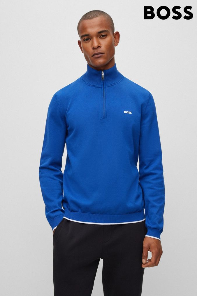Buy Men s BOSS Jumpers Zip Neck Knitwear Online Next UK