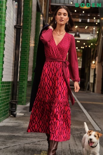 Boden Pink Jersey Maxi Wrap Dress (786157) | £110