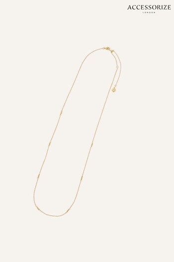 Accessorize Gold Tone Bobble Long Chain Necklace (786297) | £18