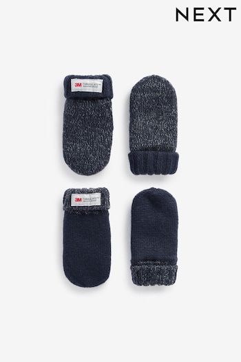 Navy Thinsulate Mittens 2 Pack (3mths-6yrs) (786475) | £9 - £10