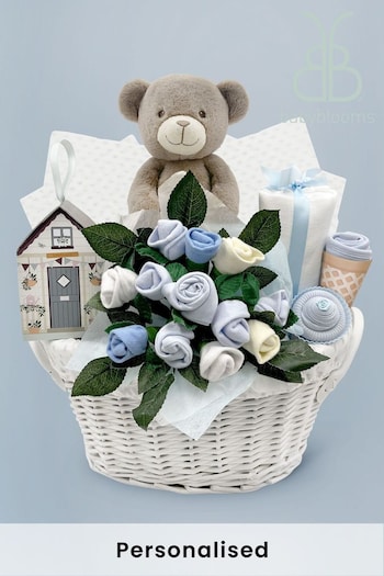 Babyblooms Blue Charlie Bear's New Baby Gift Basket (786720) | £130