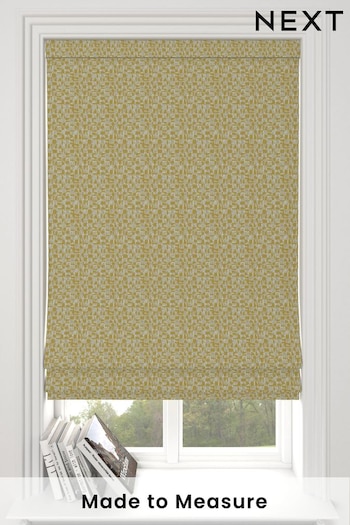 Ochre Gold Geo Texture Made To Measure Roman Blind (787241) | £42