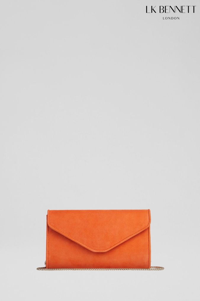 Orange clutch sale bag next
