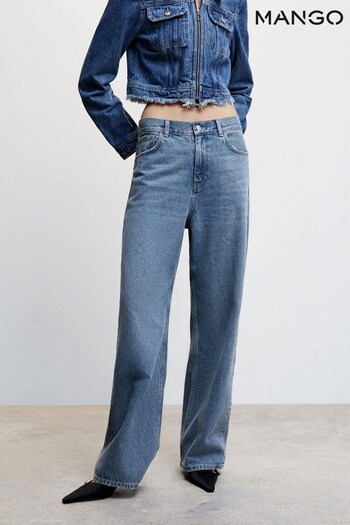 Mango Blue High-Waist Wideleg Jeans (788401) | £50