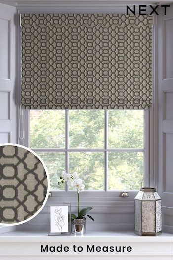Silver Grey Woven Geo Made To Measure Roman Blind (788438) | £79