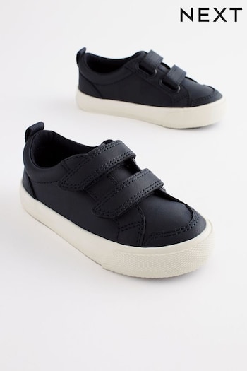Navy Blue Wide Fit (G) Two Strap Touch Fastening Shoes (788451) | £14 - £18