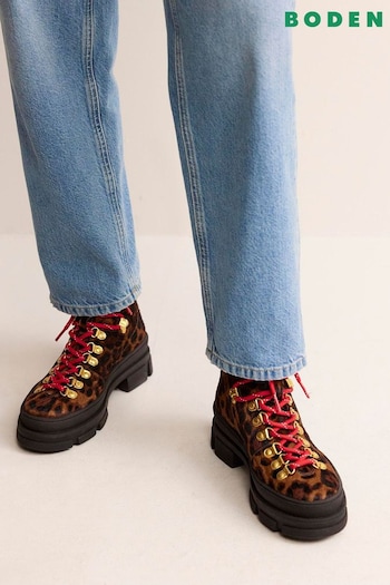 Boden Brown Lace-Up Hiker Boots (788505) | £190
