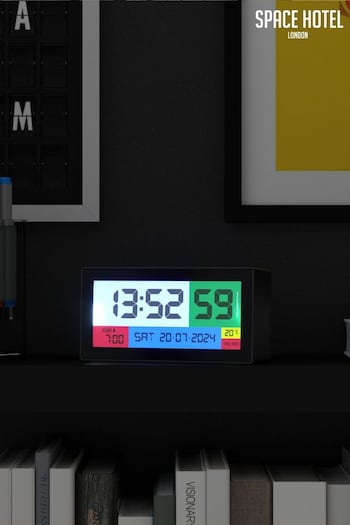 Space Hotel Black A Modern Multifunctional Alarm Clock (788809) | £32