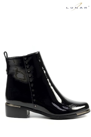 Lunar Violette Block Heel Black  Ankle Boots (788901) | £60